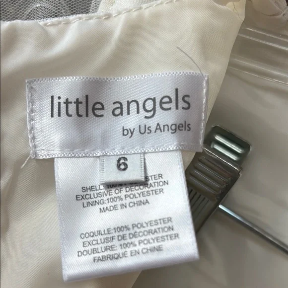 Elegant Little Angels White with Gold Accent Girls Dress Perfect for Christmas! - Picture 6 of 6
